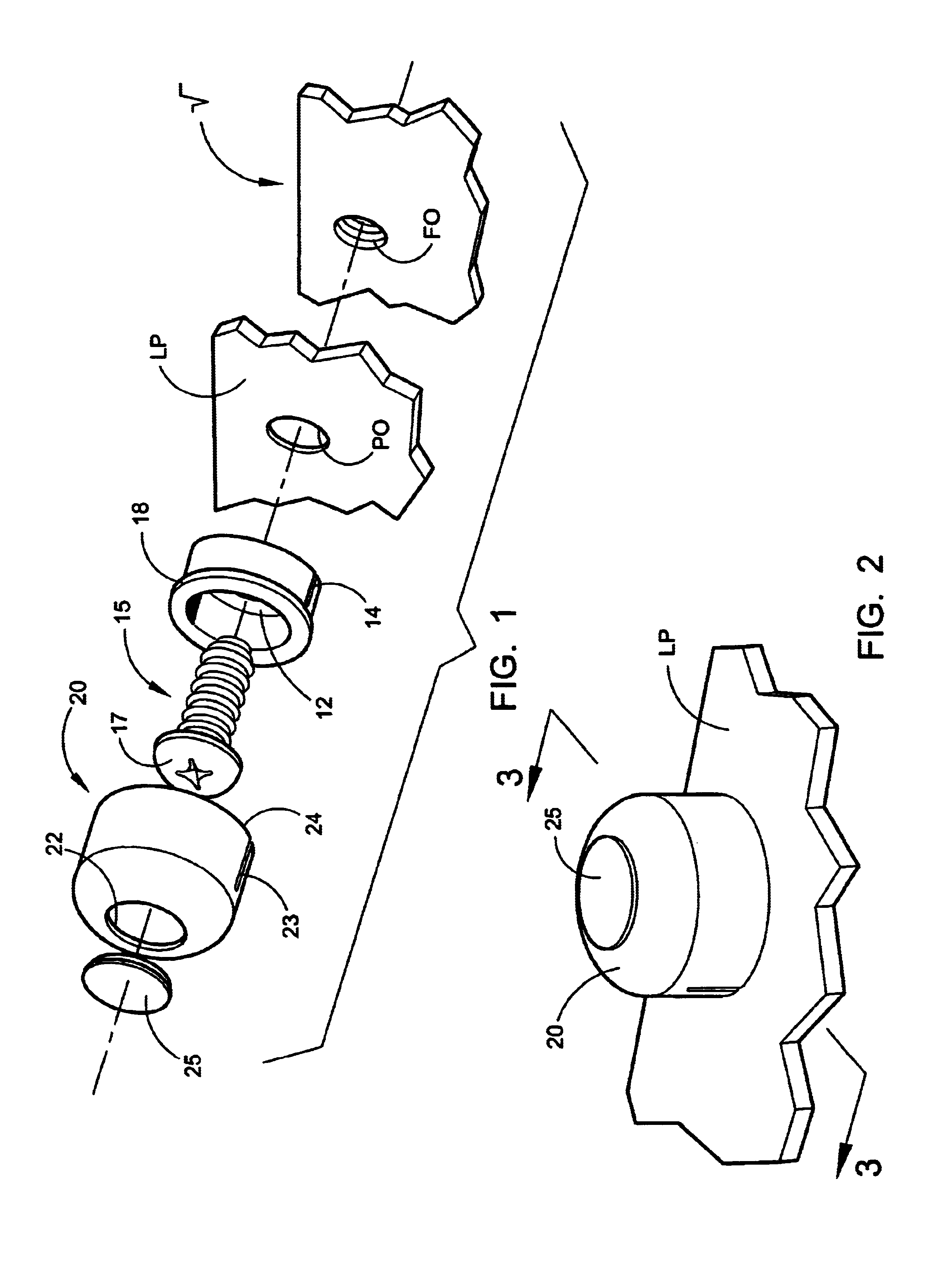 License plate mounting fastener