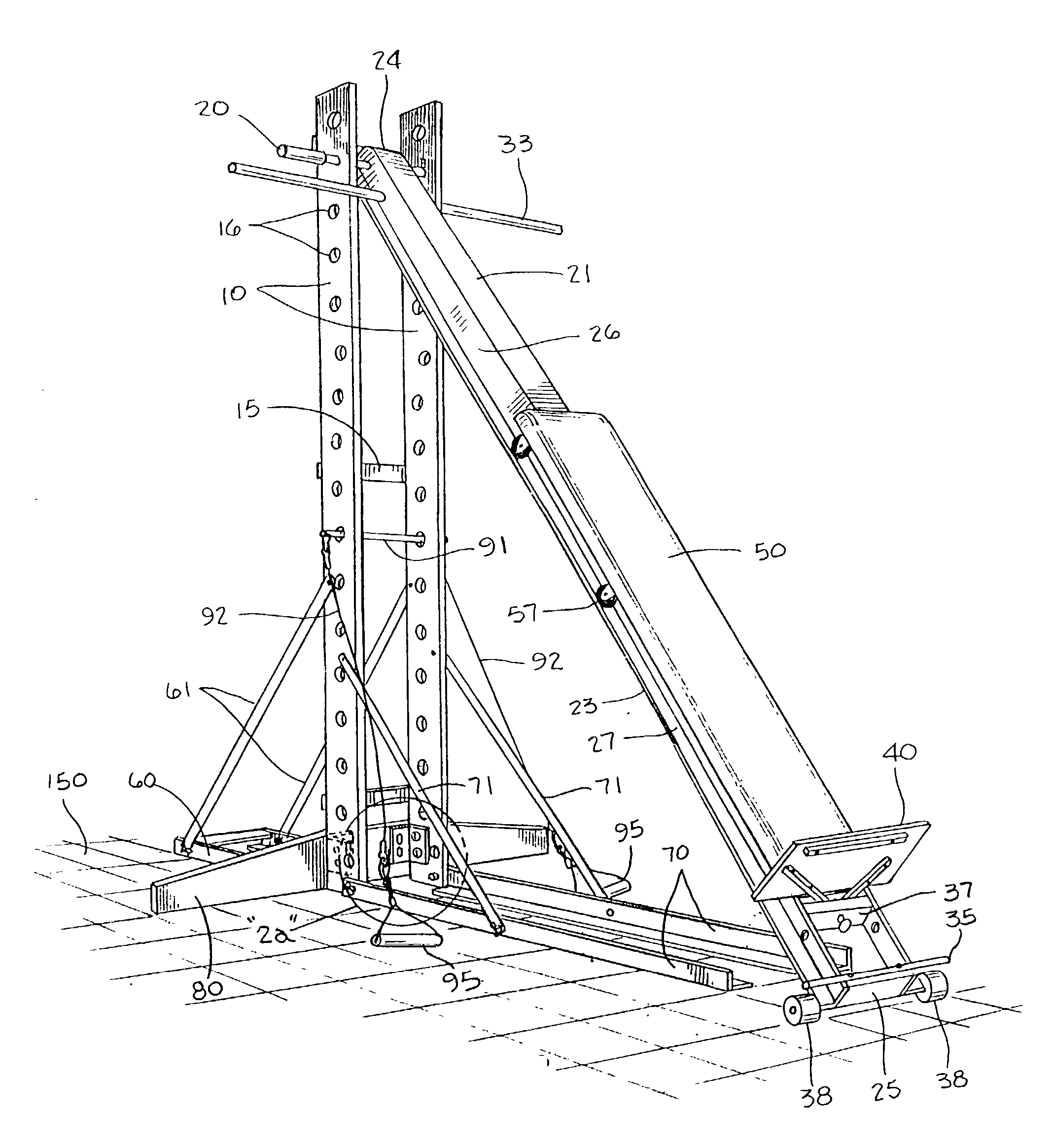 Exercise apparatus and method of collapsing the same