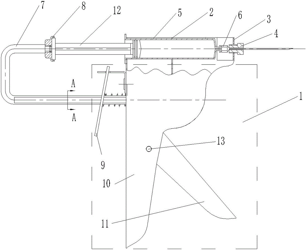 A hand-held glue injection booster device