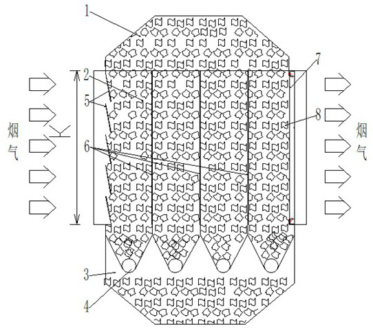 Gas-solid cross-flow reaction chamber of adsorption tower