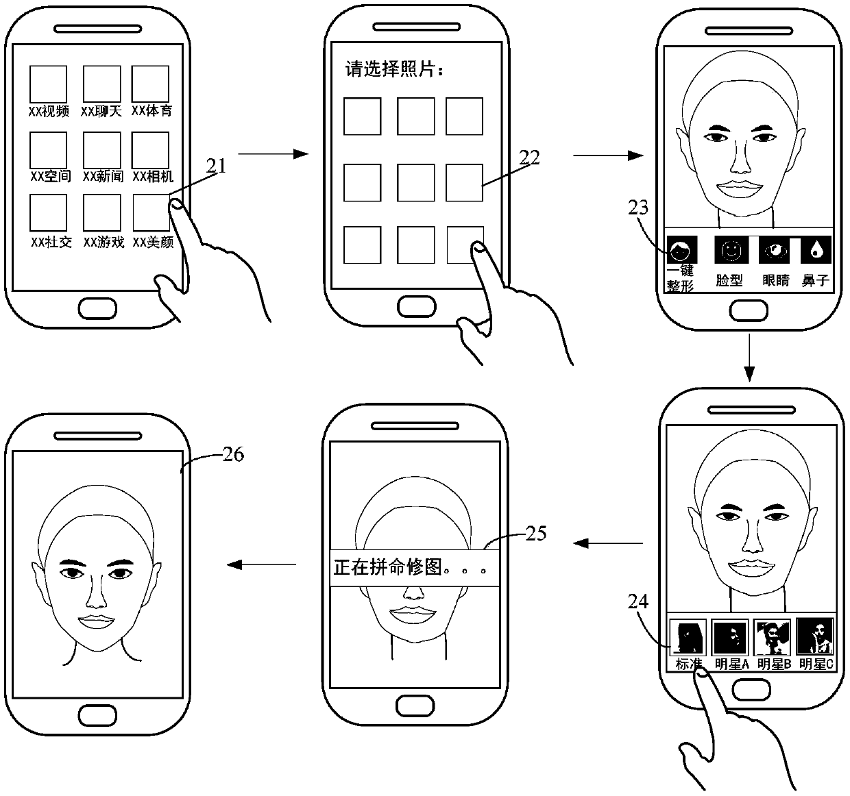 Face beautifying method and device, terminal and storage medium