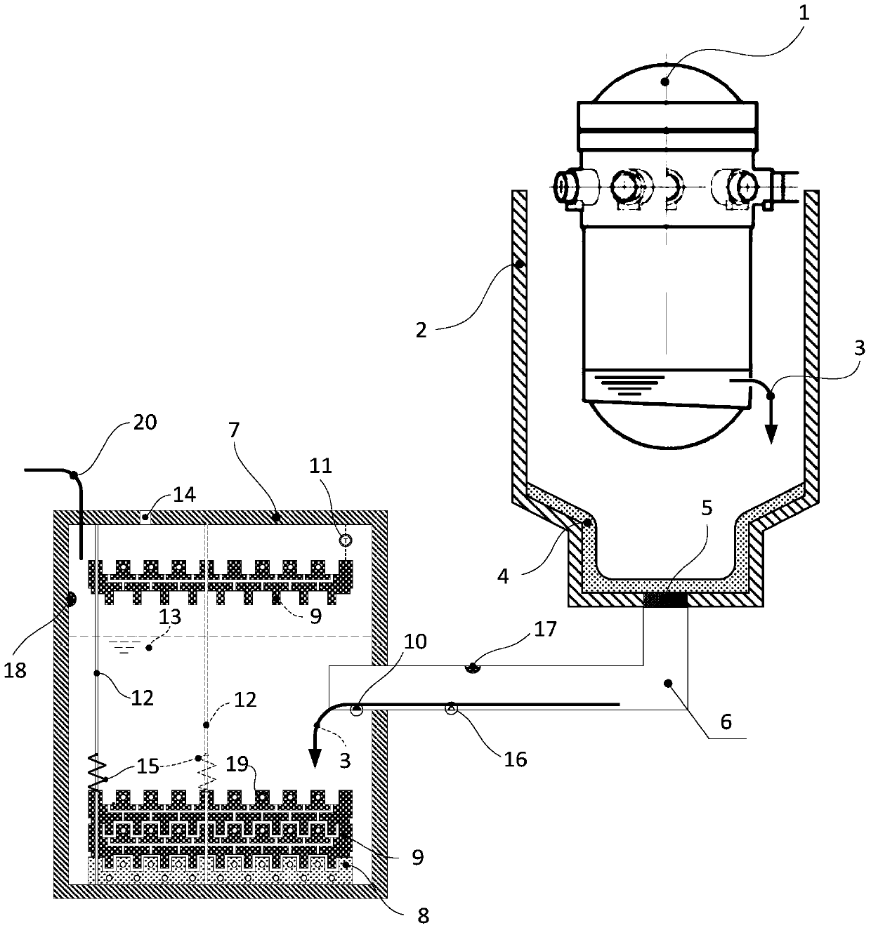 A layered forced-spreading core melt trap