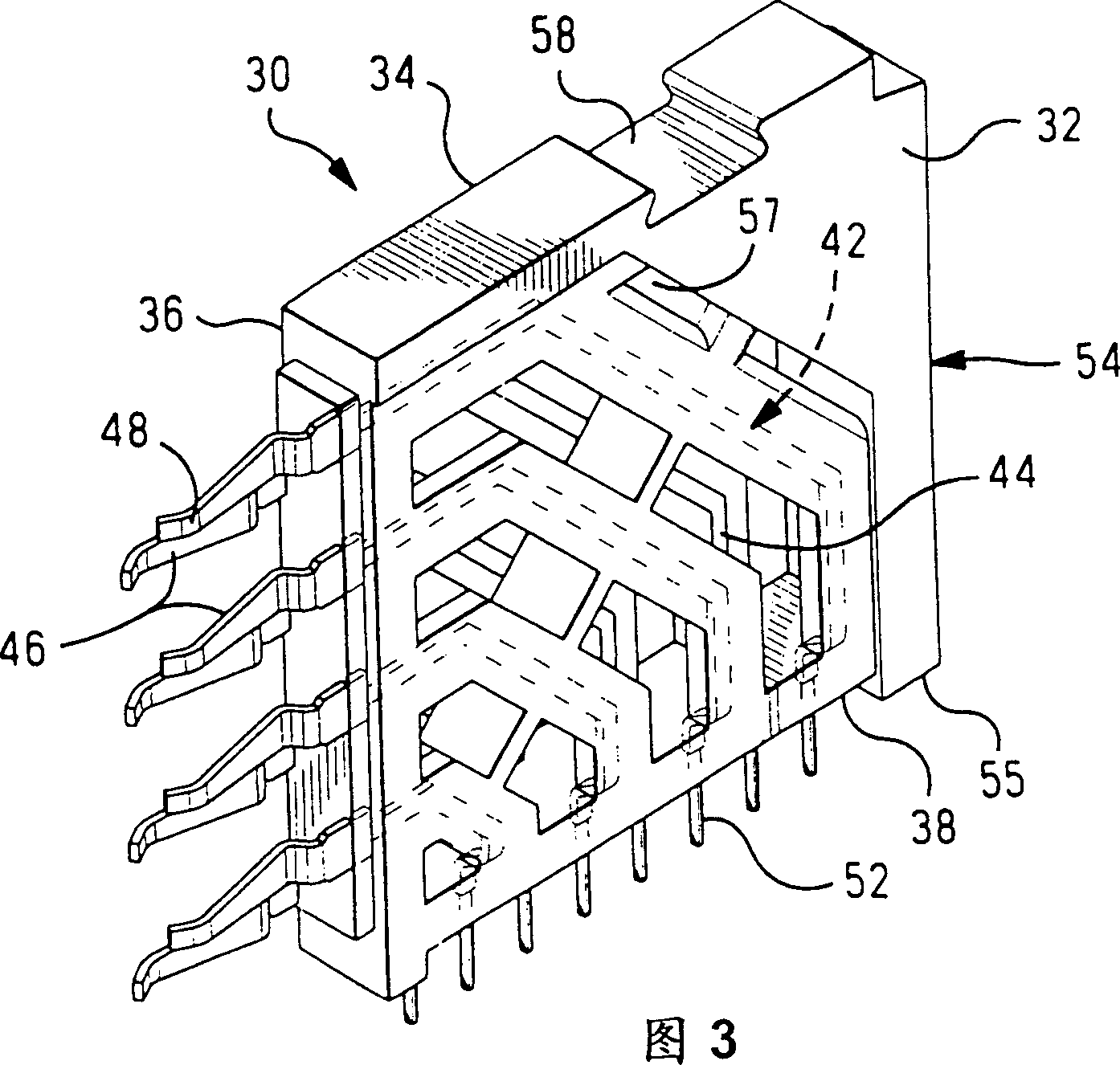 Connector assembly with shielded modules and method of making same