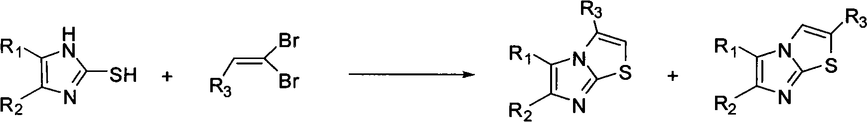 Method for preparing imidazo[2,1-b]thiazole derivative by catalysis of copper salt