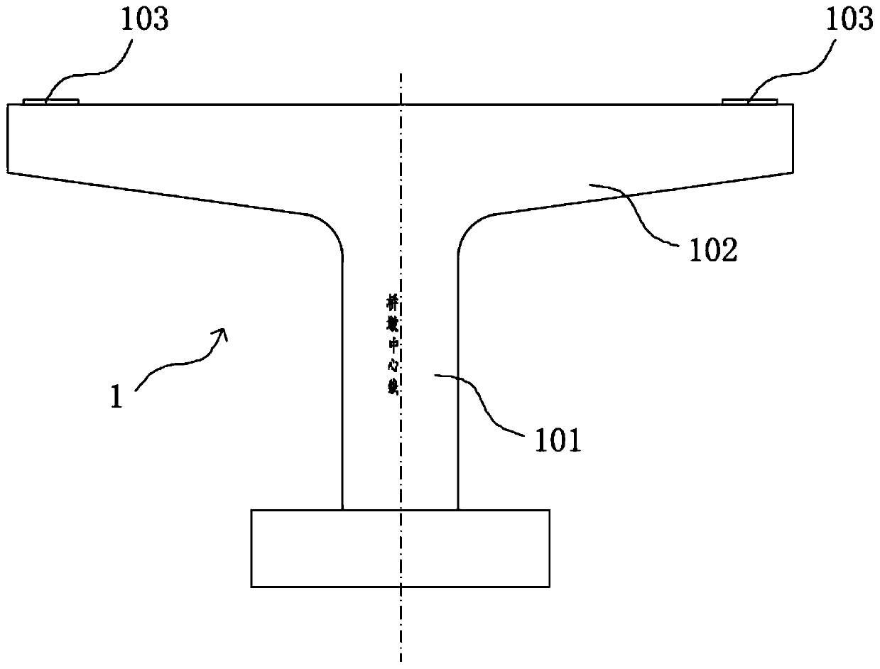 Straddle-type monorail bridge with large line space T piers, and design method for T piers thereof