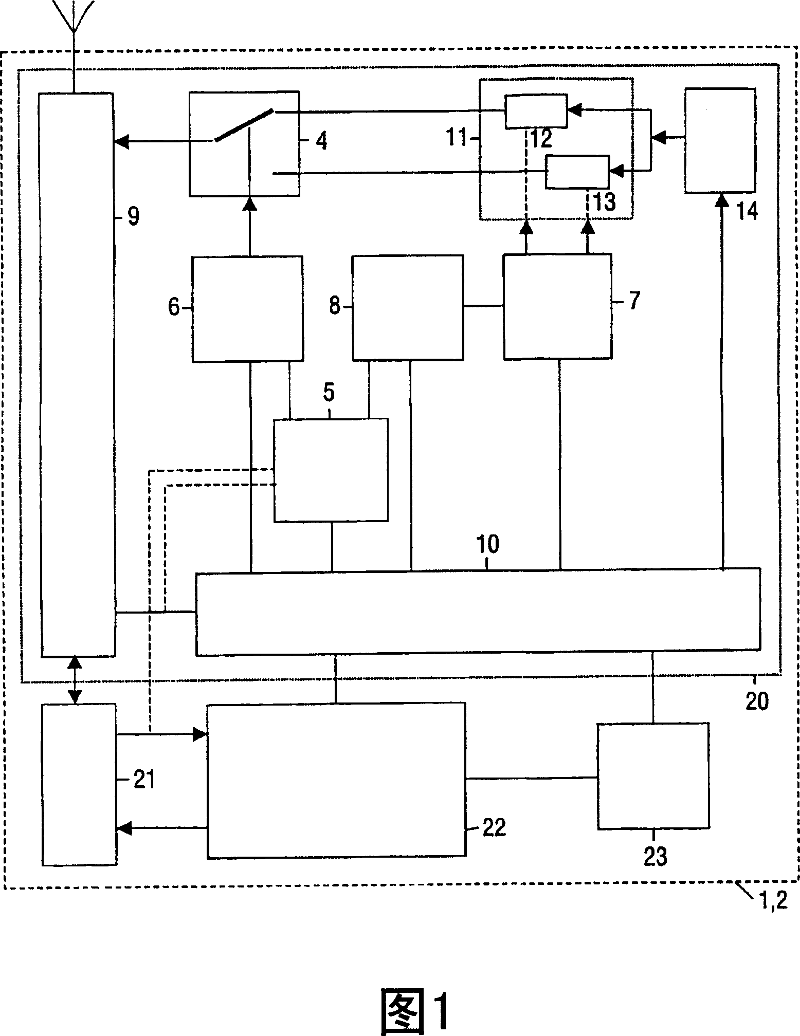 Device for use in a frequency hopping system