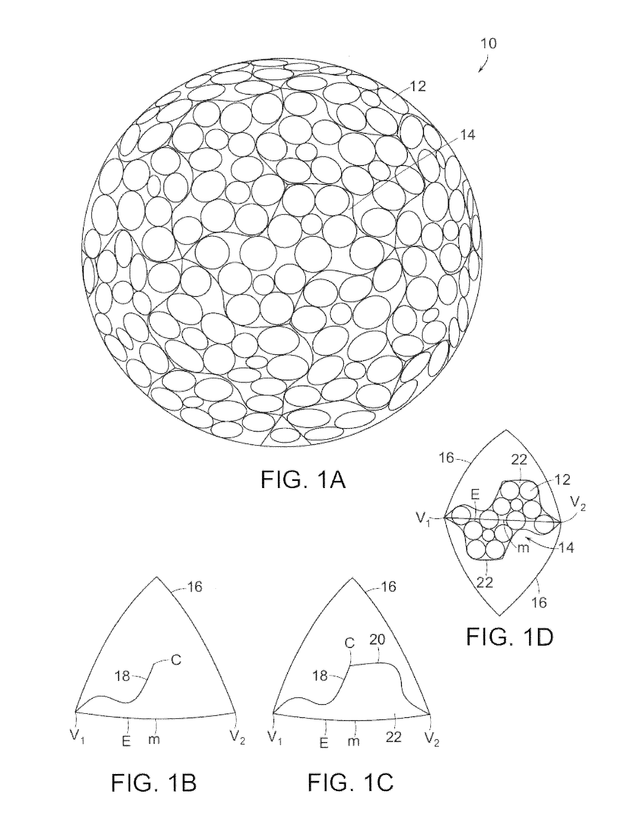 Dimple patterns for golf balls