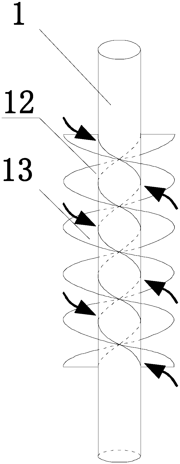 Double helix grouting type freezing device and construction method