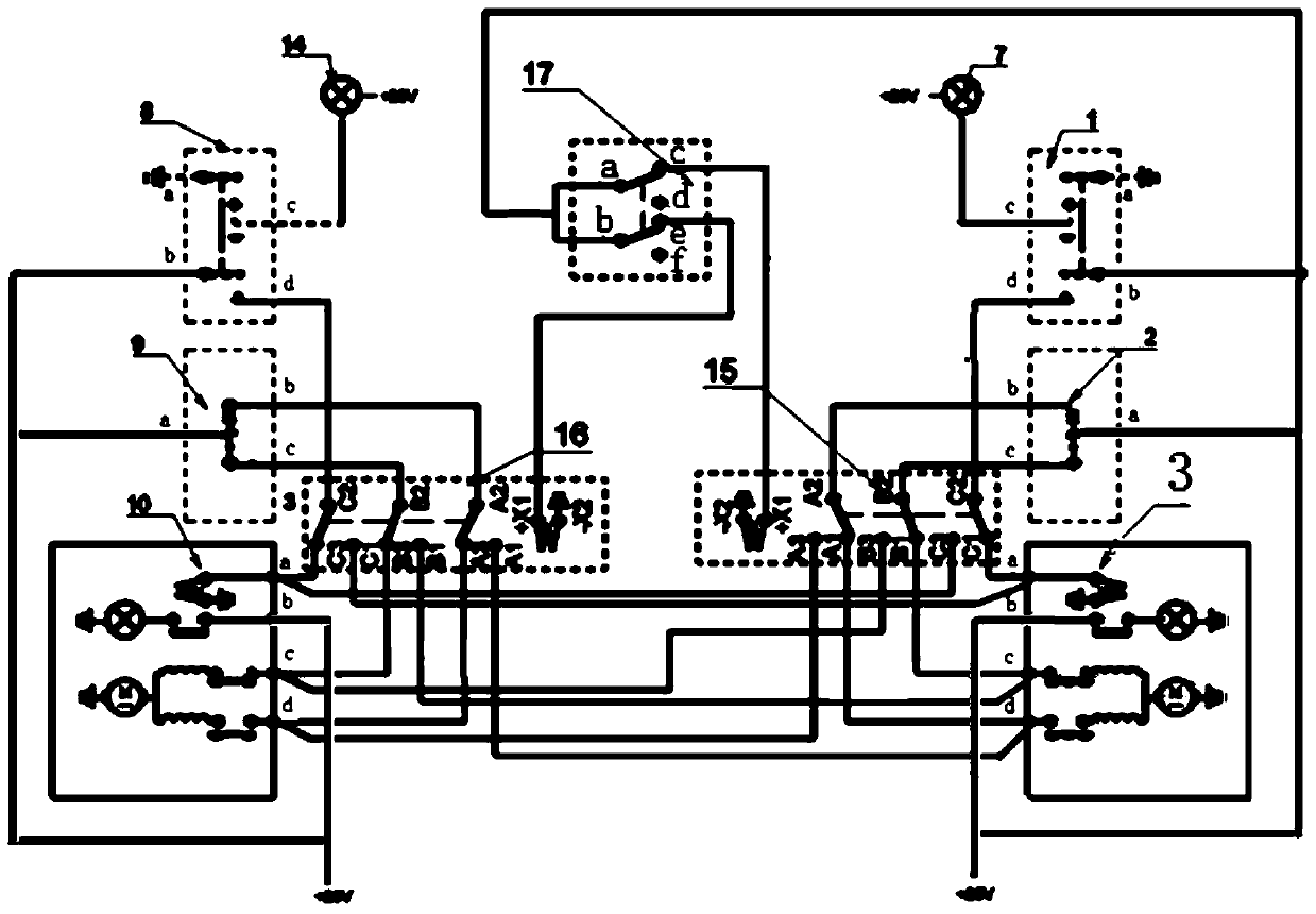 A switching control circuit for aircraft landing lights