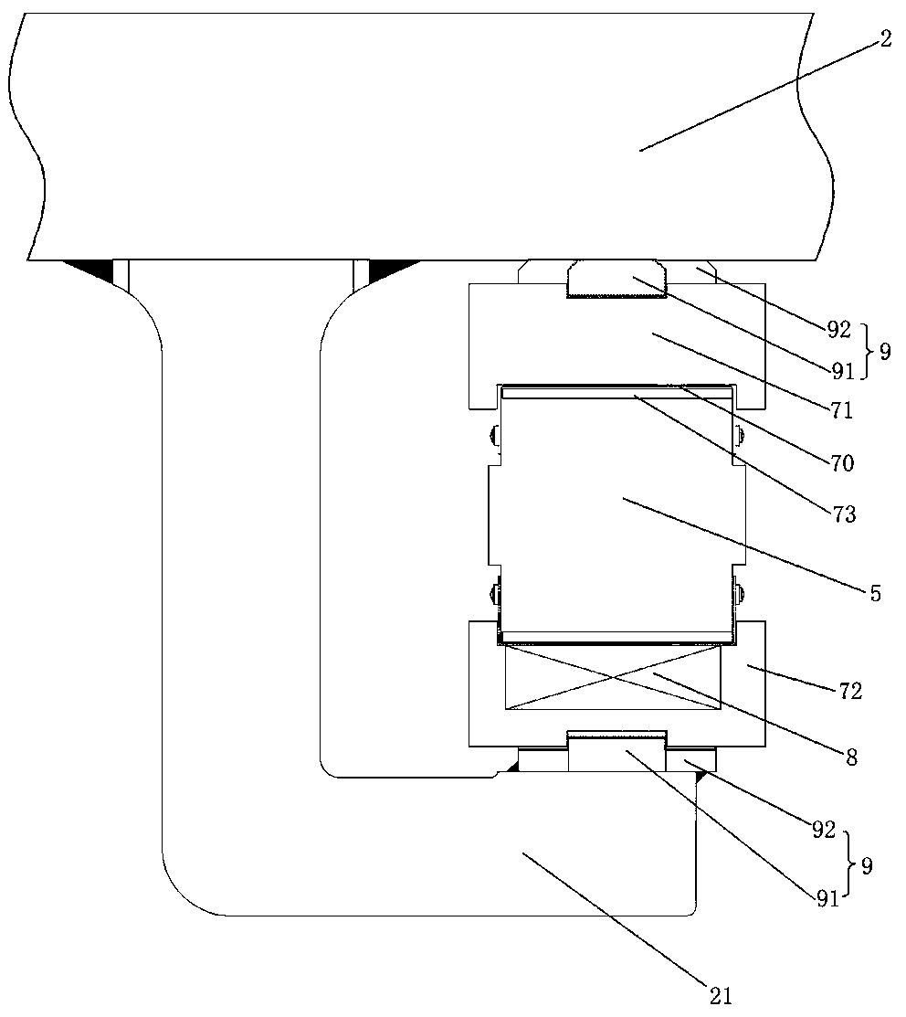 Modular bridge expansion joint with horizontal swing supporting cross beams