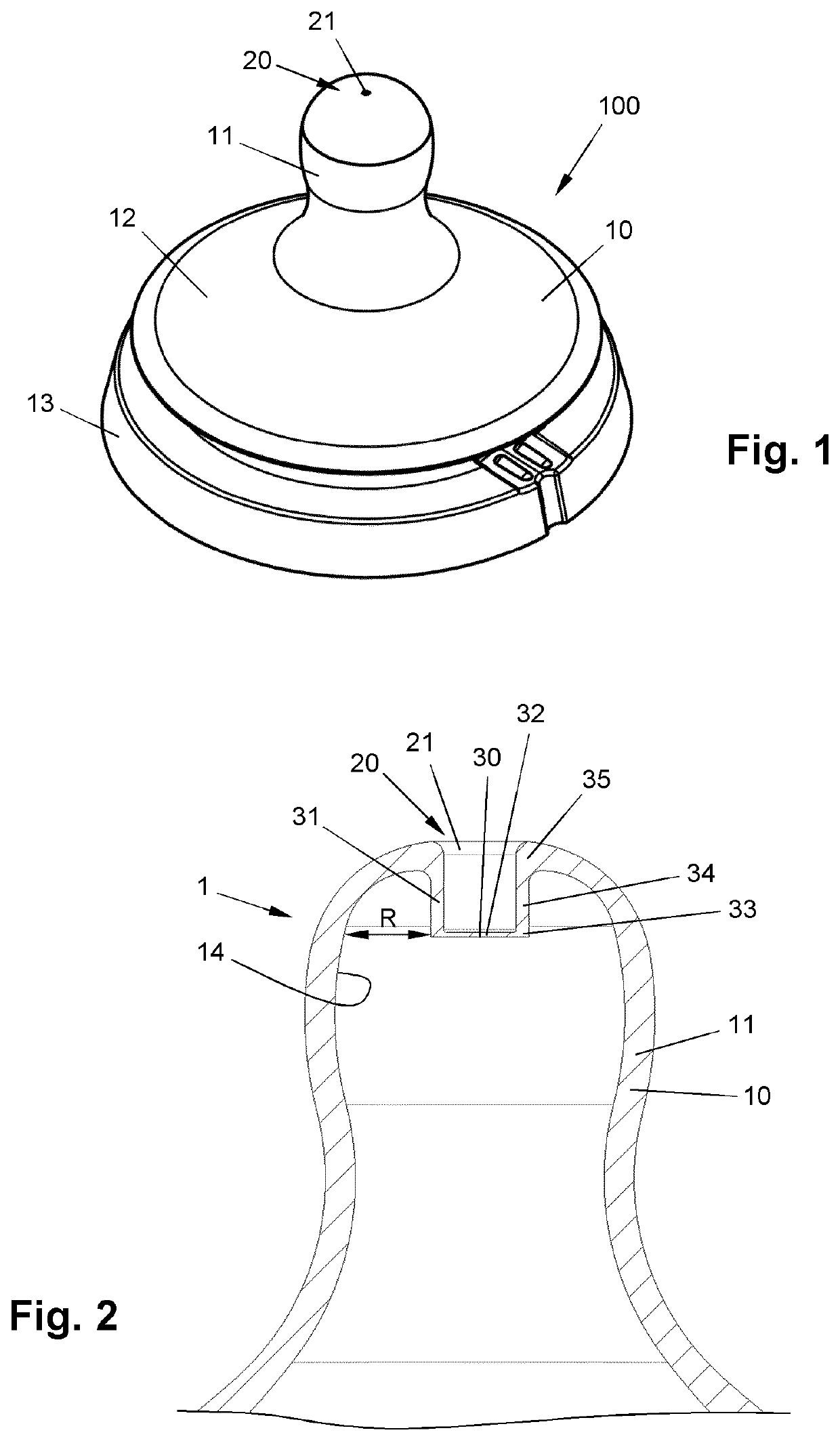 Teat for use with a container for containing liquid