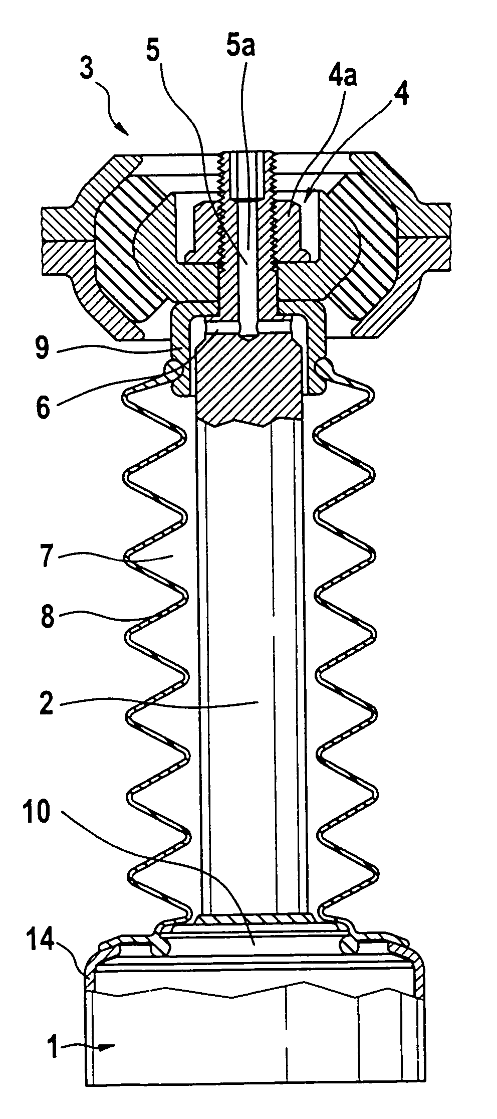 Bellows for hydraulic, hydropneumatic, or pneumatic piston-cylinder units