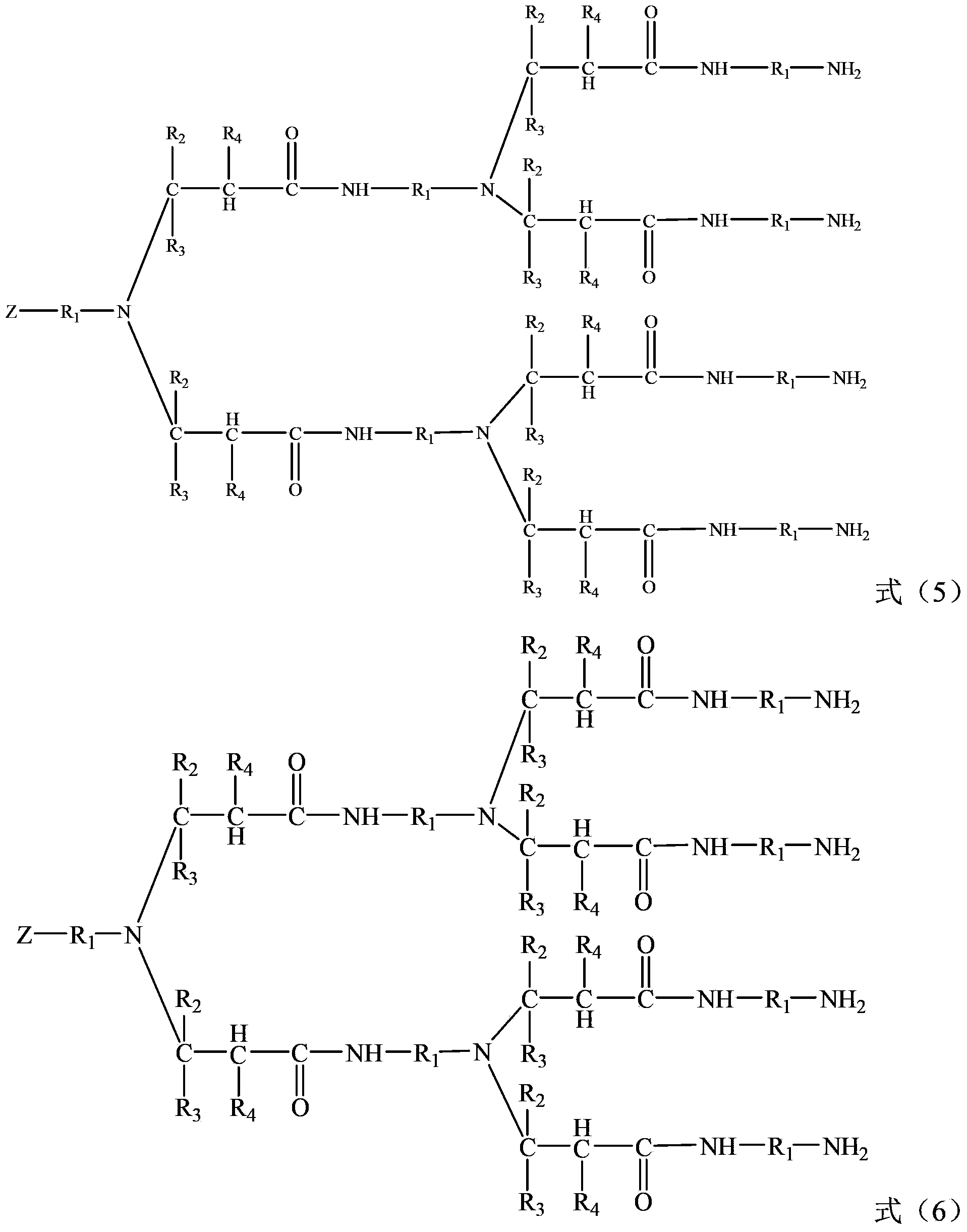 Dendritic polymer, dendritic polymer monomer, and preparation methods and application of two