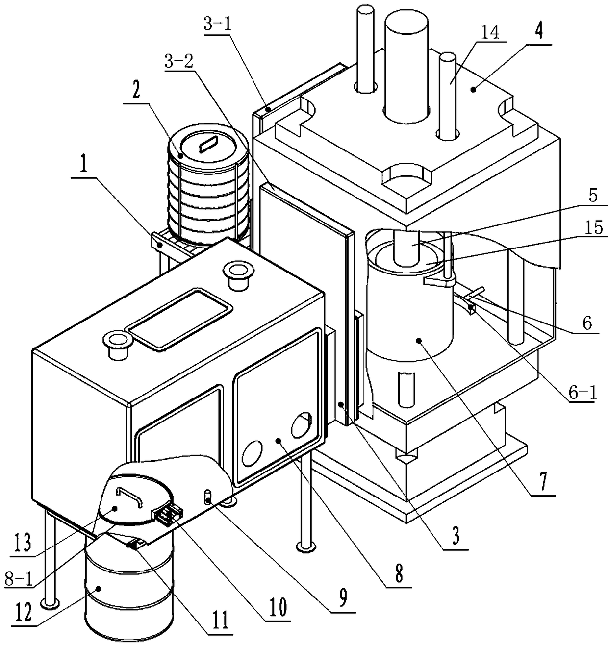 A device and method for reducing the volume of low-radioactive waste circular filters