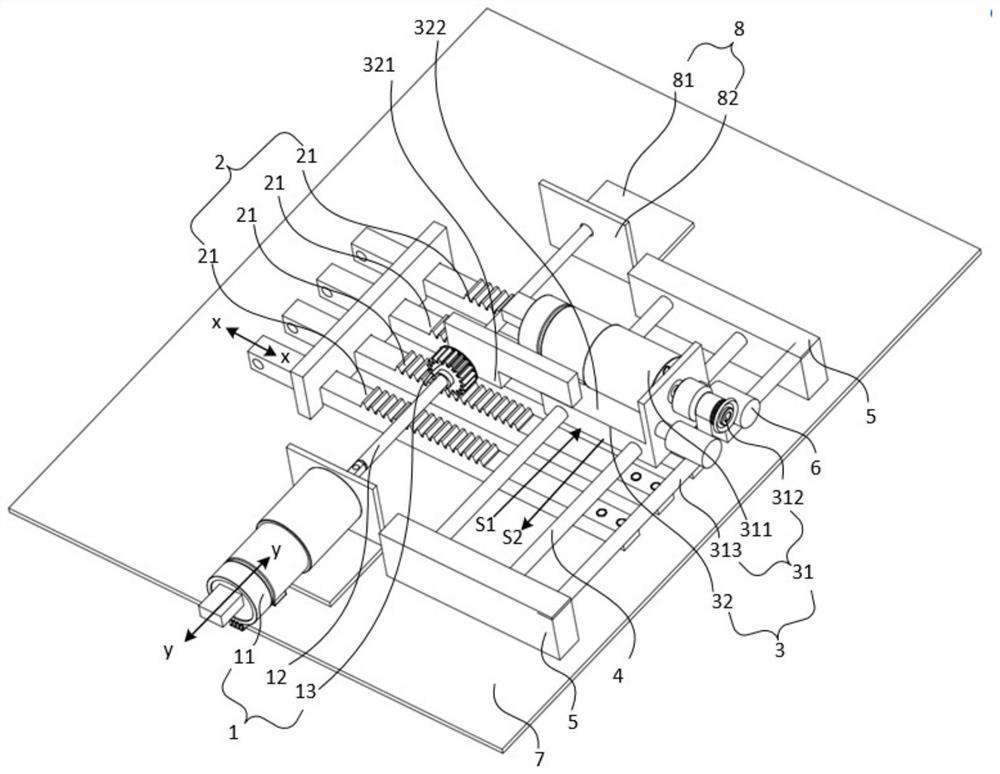 Transmission device of multi-frequency electrically tunable antenna and antenna assembly