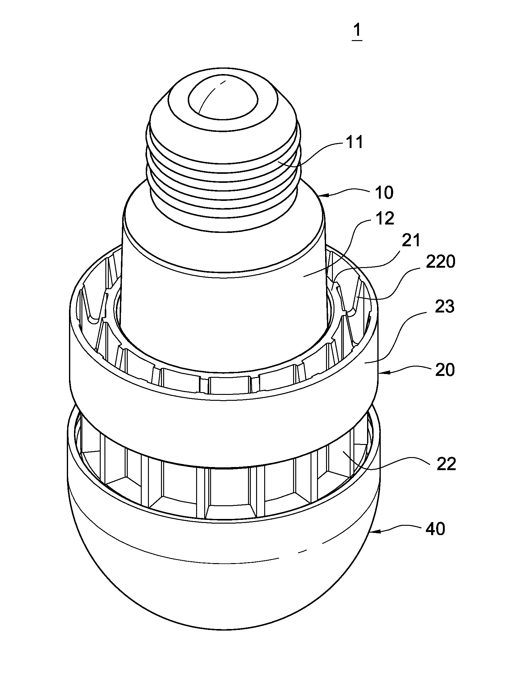 LED bulb with heat dissipater