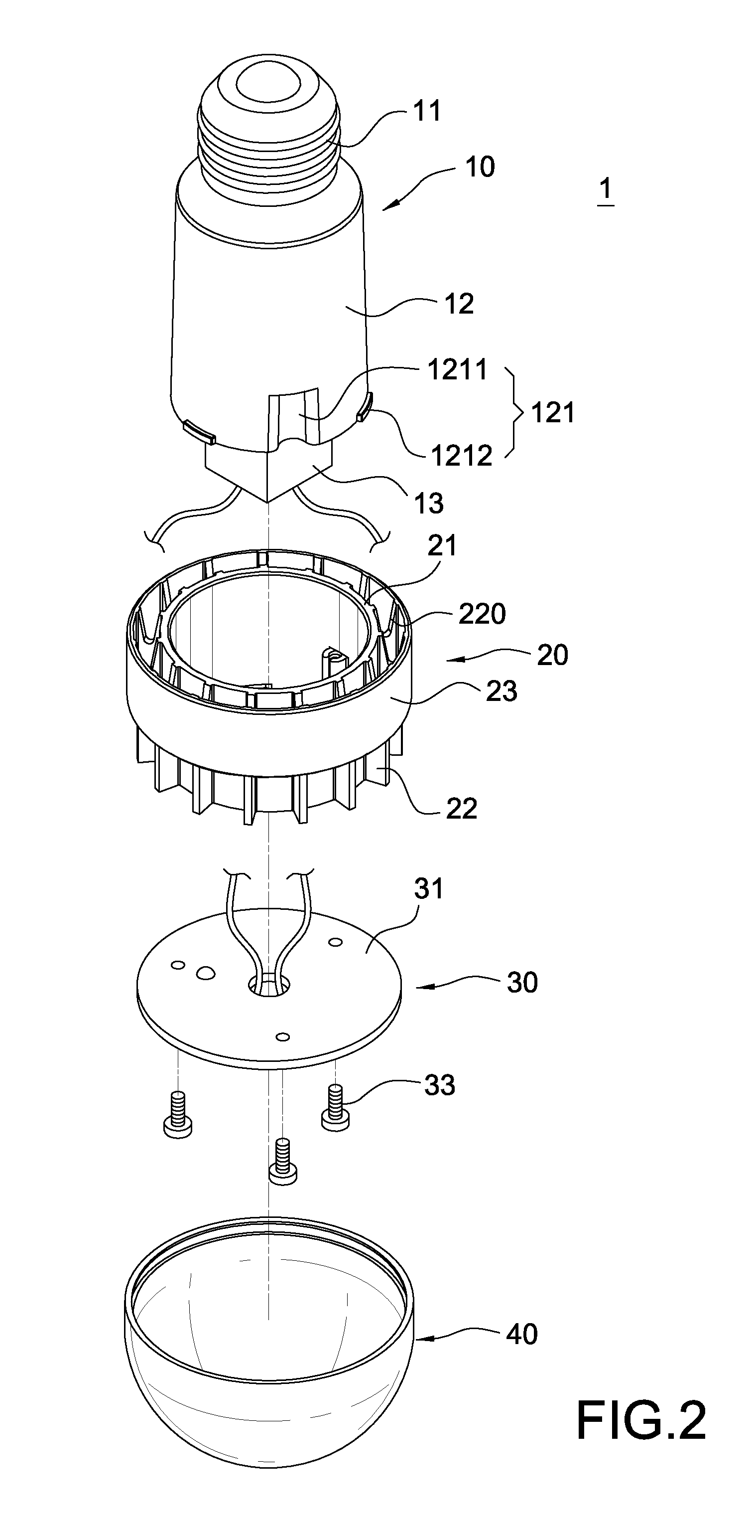 LED bulb with heat dissipater