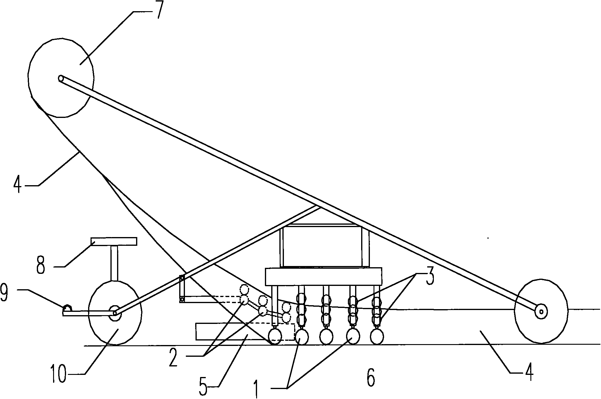 Supporting and pressing type caulking machine for concrete face rockfill dam panels