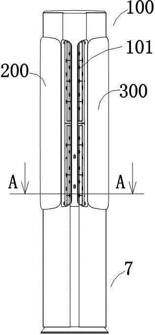 Vertical air conditioner and air deflector sliding guiding and supporting mechanism