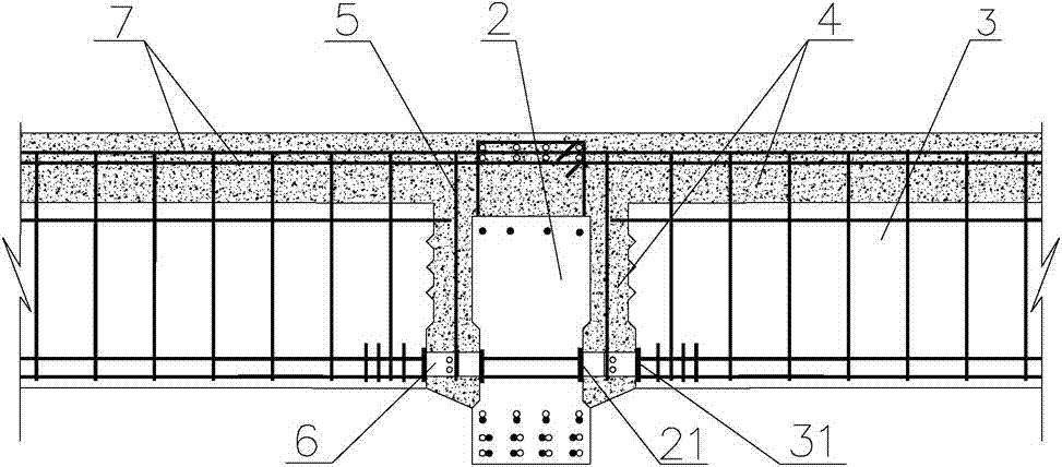 Pre-tensioning prestressed composite beam structural system and construction method thereof