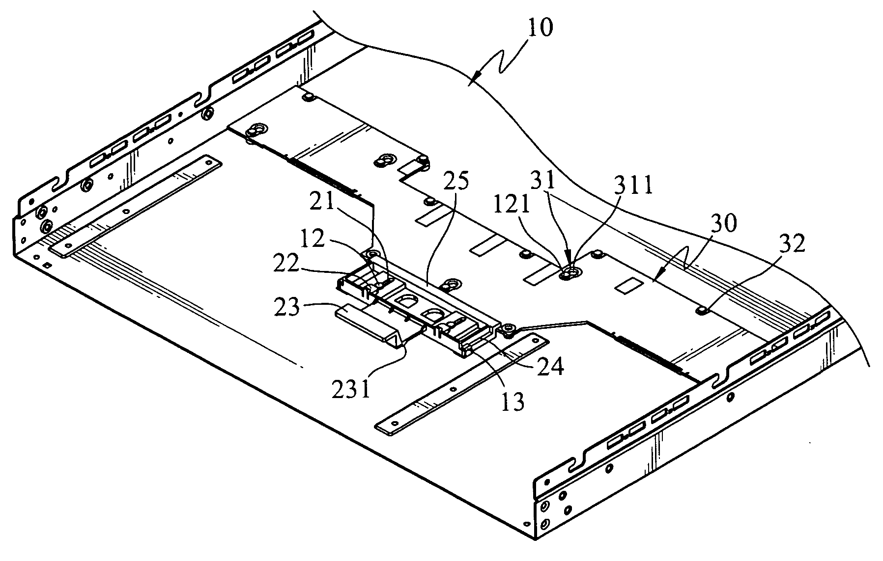 Circuit board fastening structure