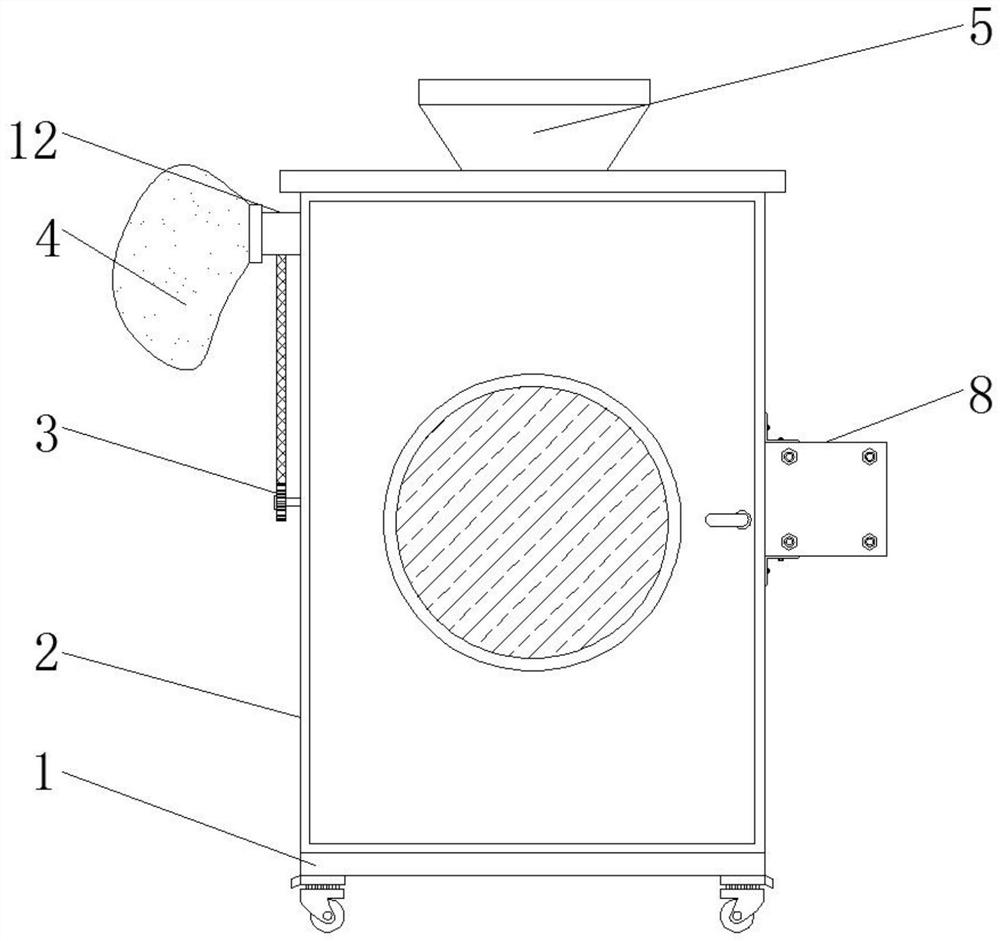 A screening device with dust removal function for processing Dendrobium products