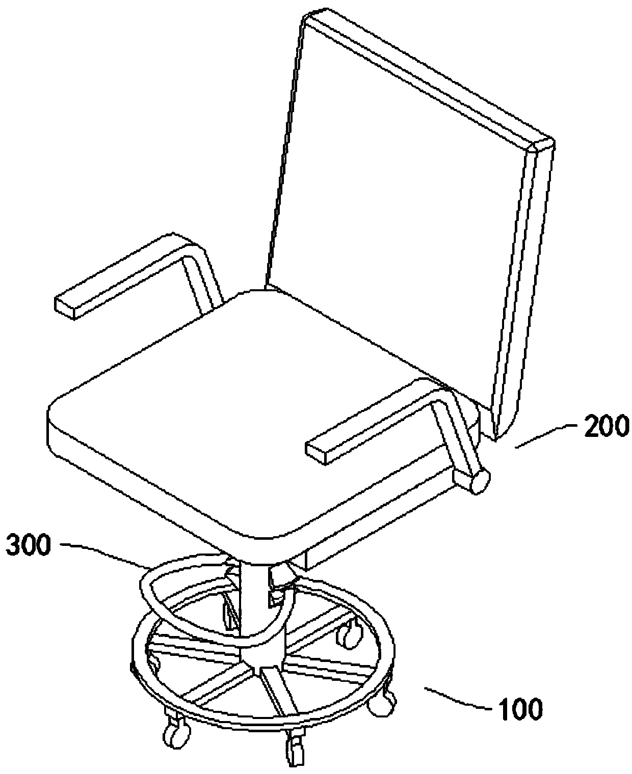 Office chair with rotary foldable assembling-free armrests