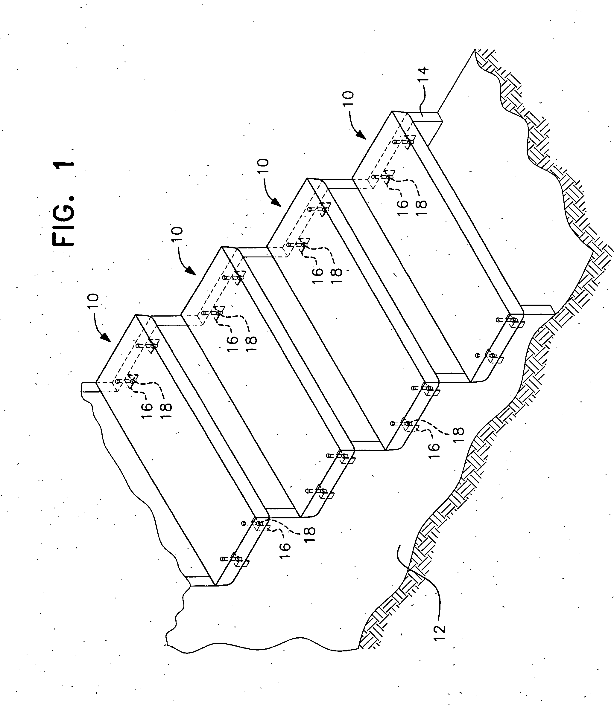 Precast stair tread with bolts