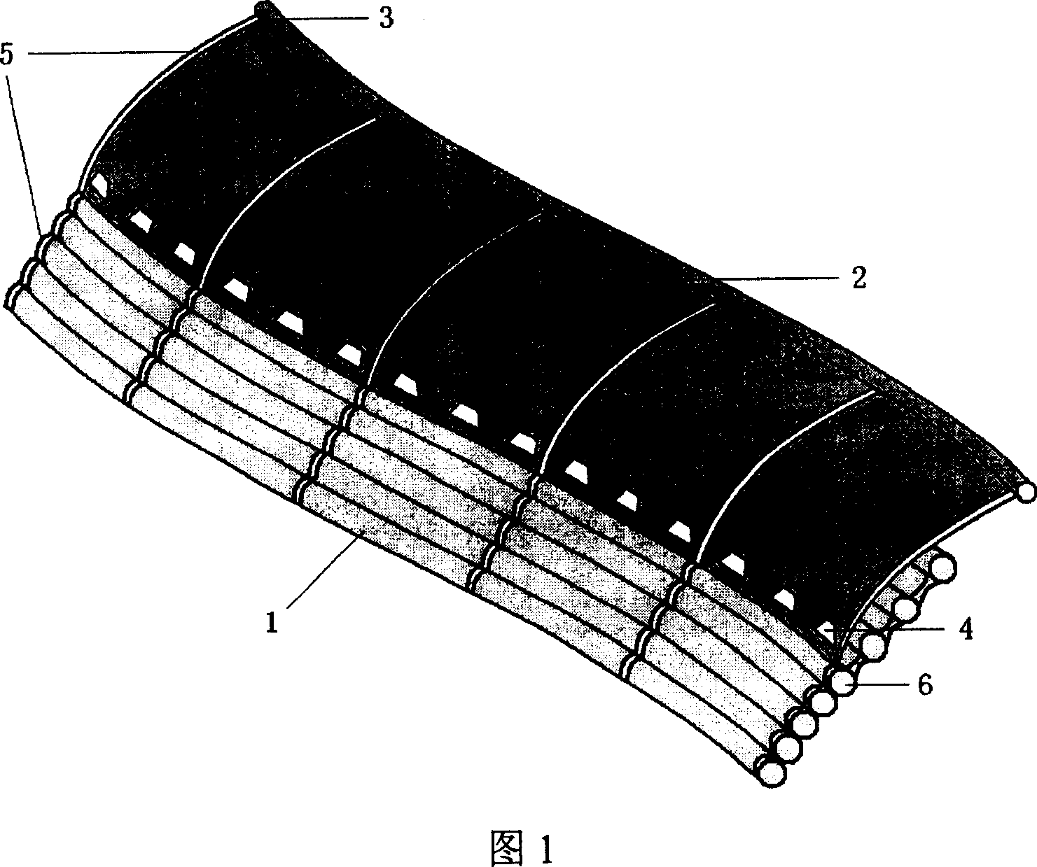 Mould bag line curtain and method for preventing falldown of river bank