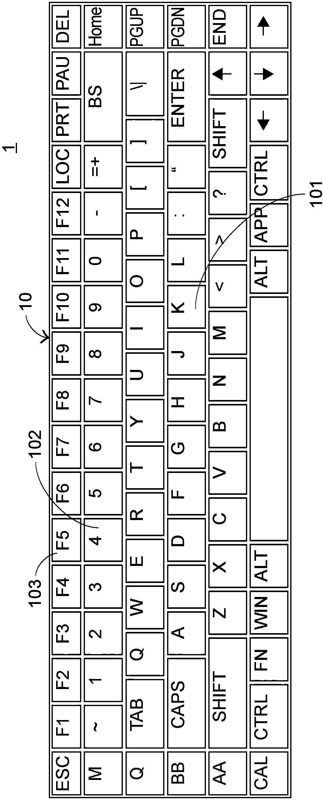 Luminescence keyboard