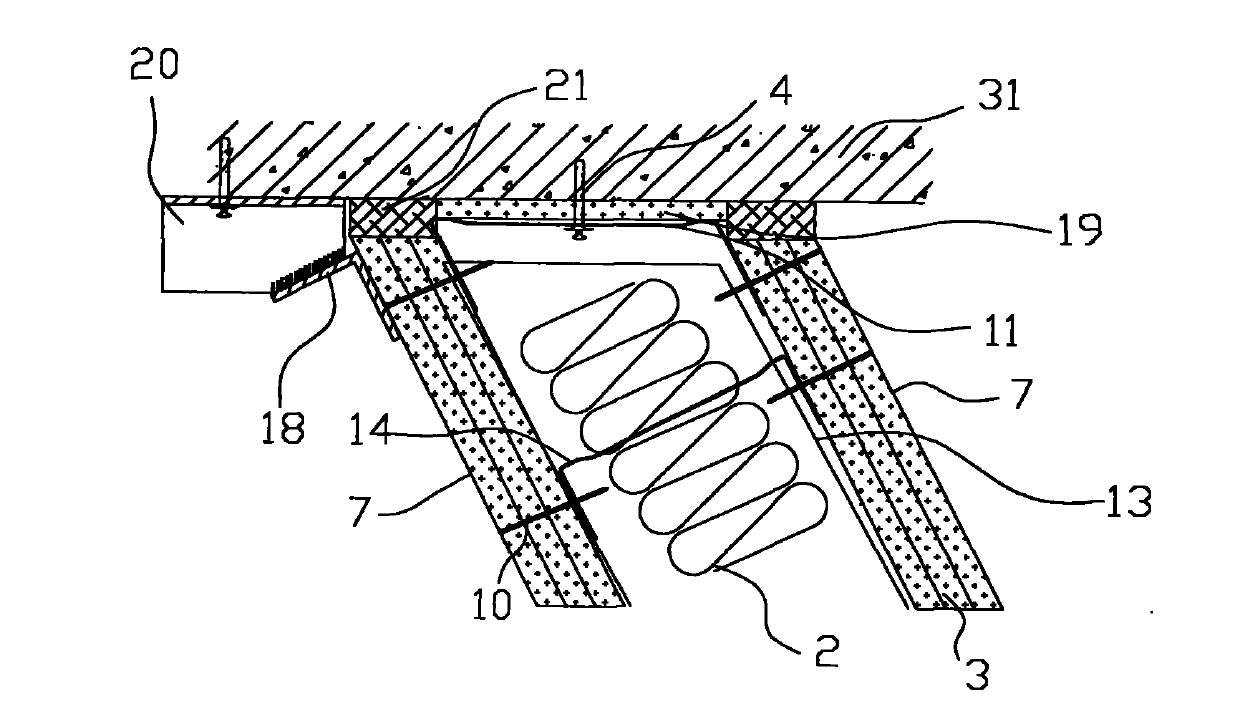 Building gas explosion inclined wall structure