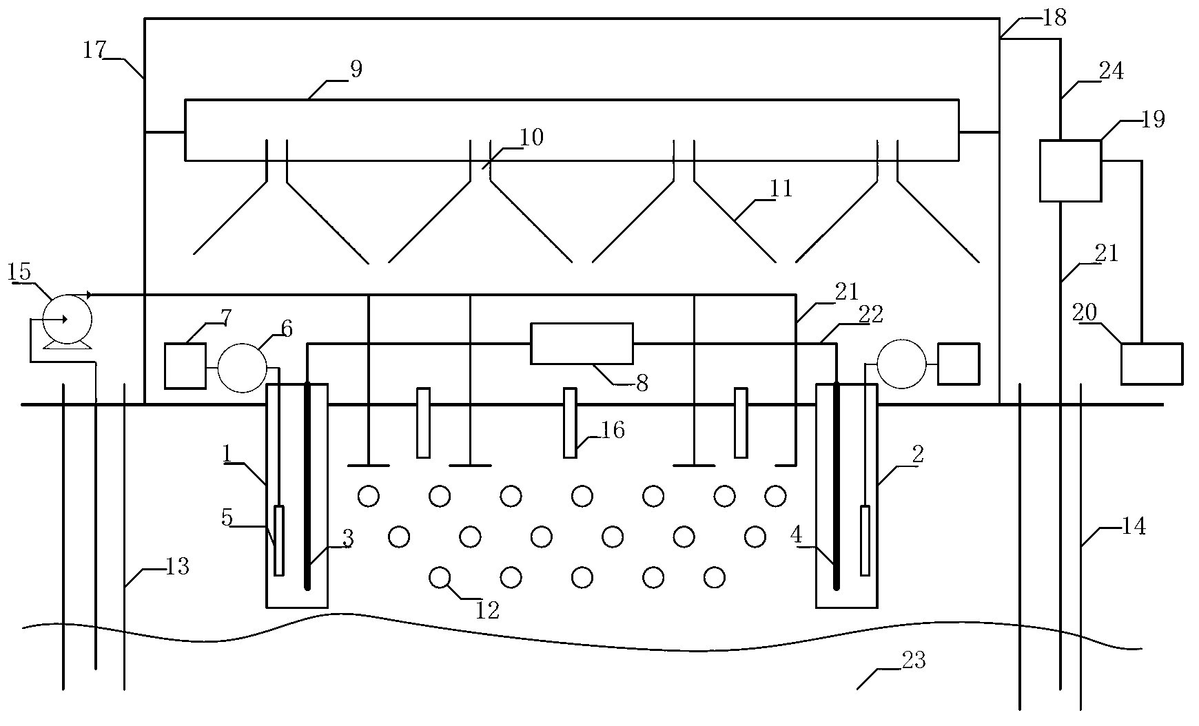 Microwave electric soil in-situ restoration device and restoration method