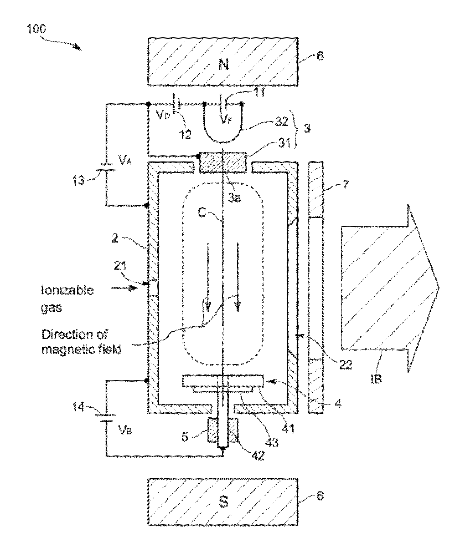 Ion source and repeller structure