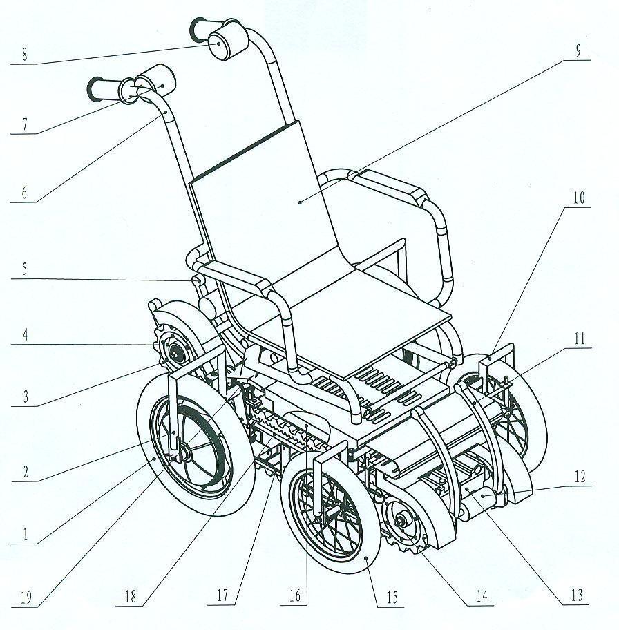 Self-control wheel-track automatic-switching stair-climbing machine