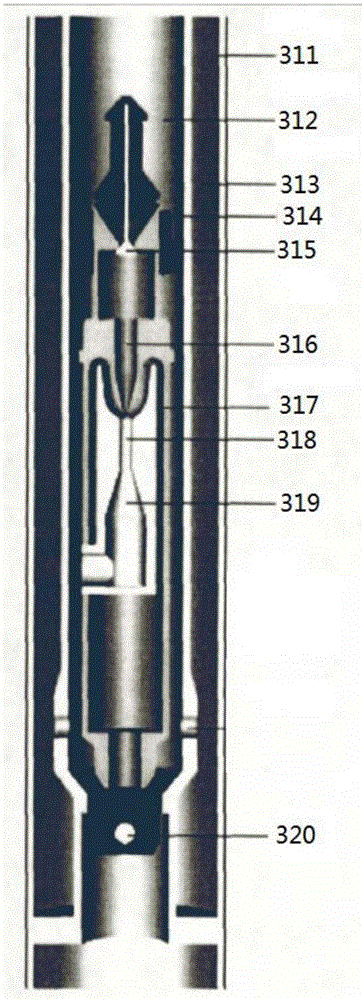 Hydraulic throwing-in and pulling type sand-draining coal dust-draining gas production device and method