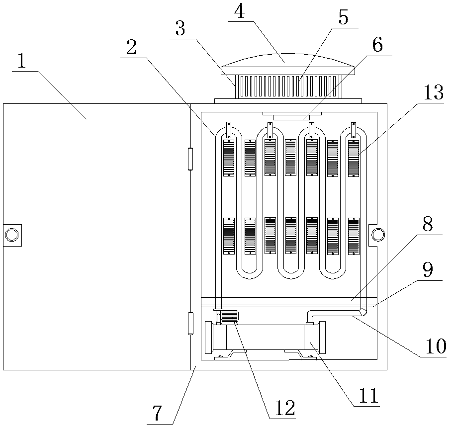 Low-voltage electrical appliance cabinet having circular heat-dissipation function