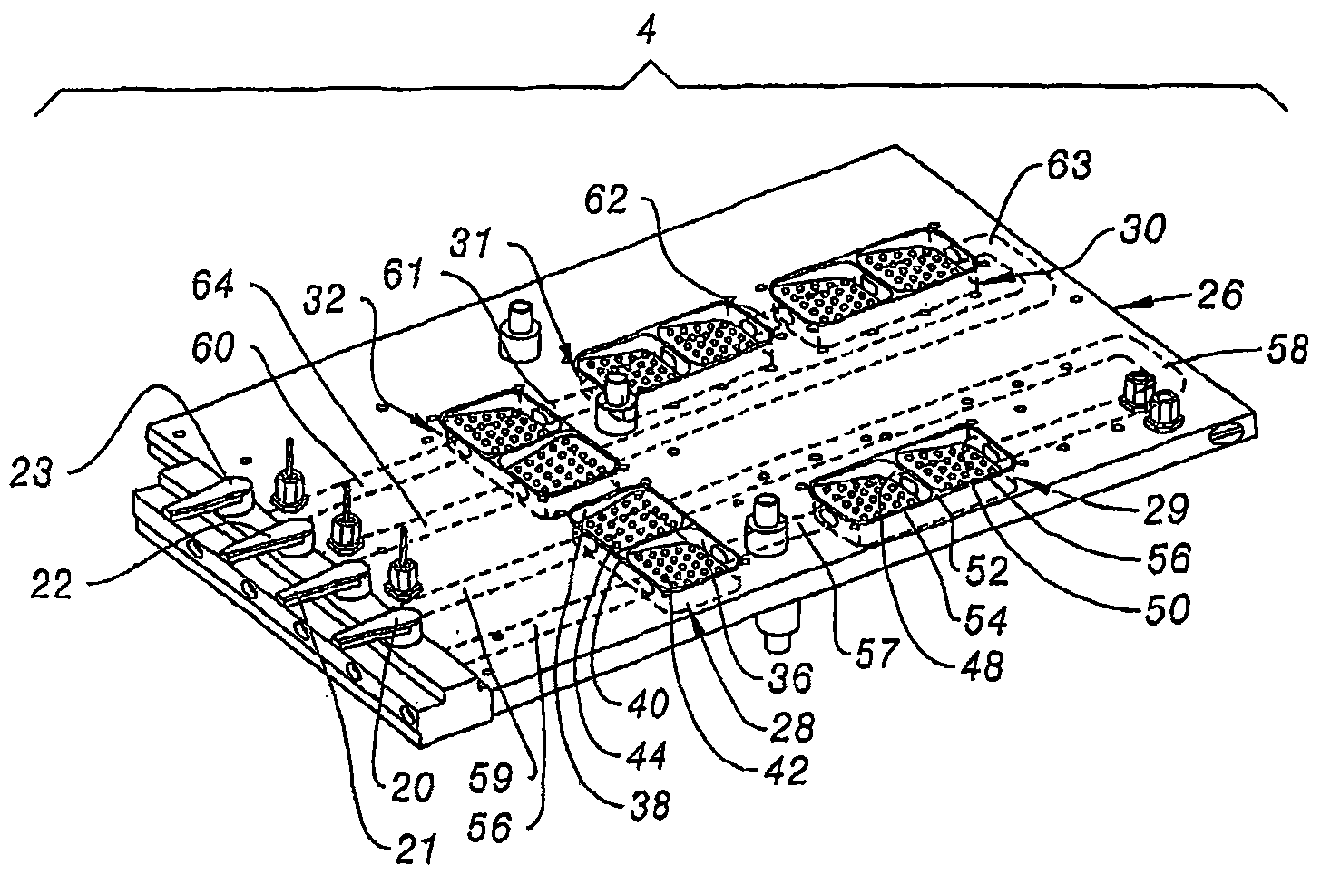 Electronic board and cold plate for said board