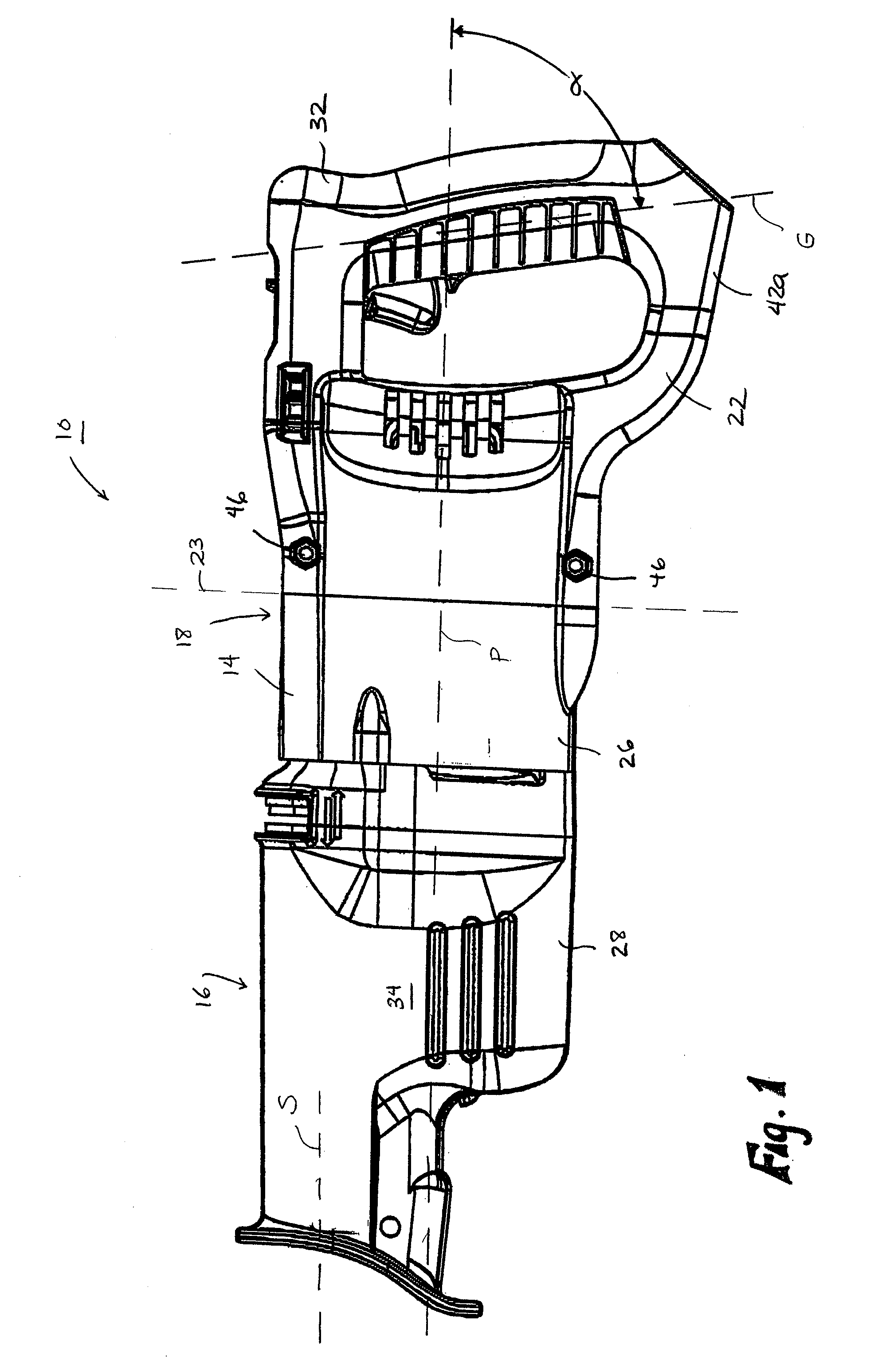 Handle arrangement for a power tool