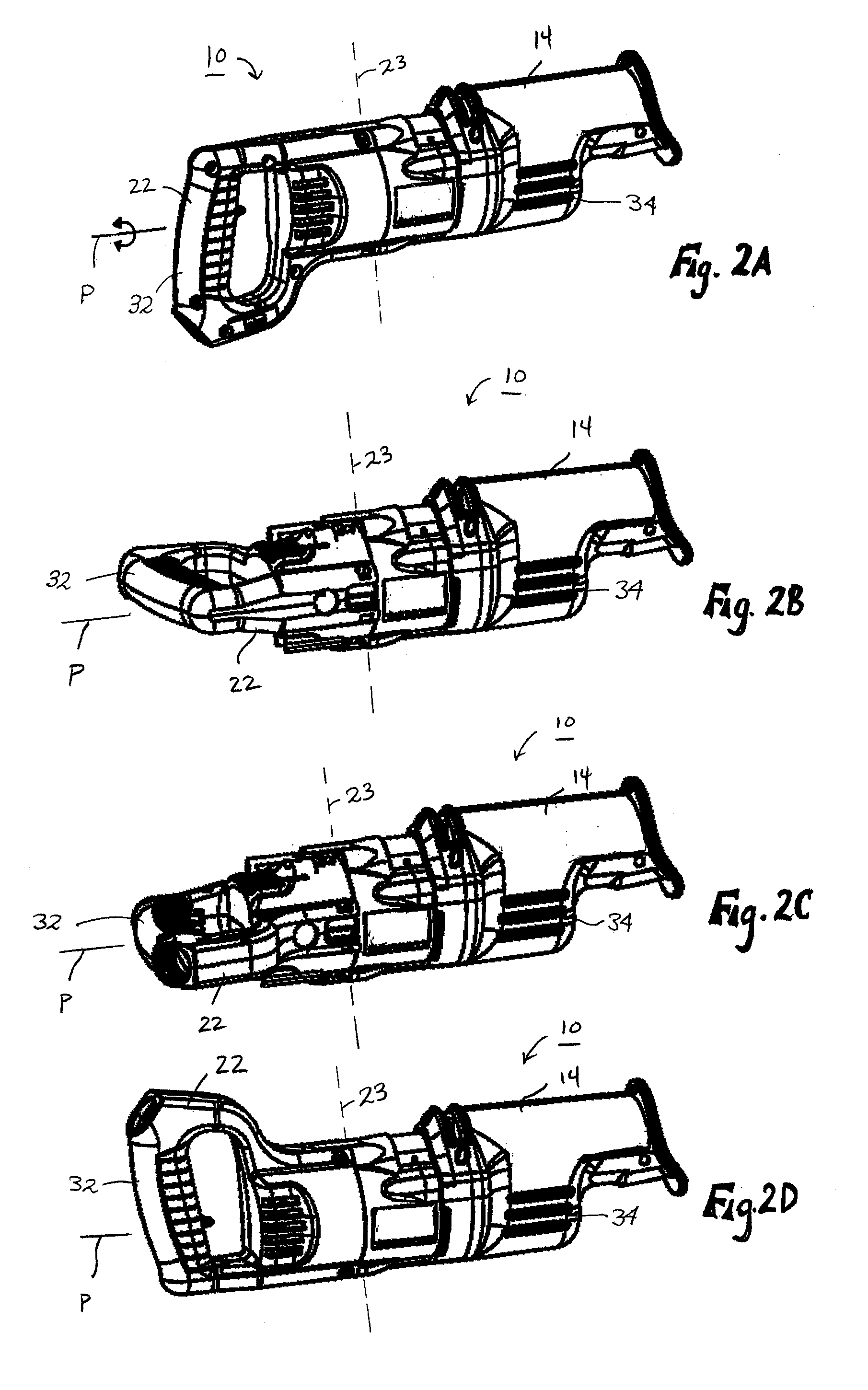 Handle arrangement for a power tool