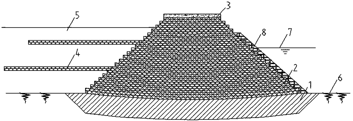 Geocell cofferdam and construction method thereof