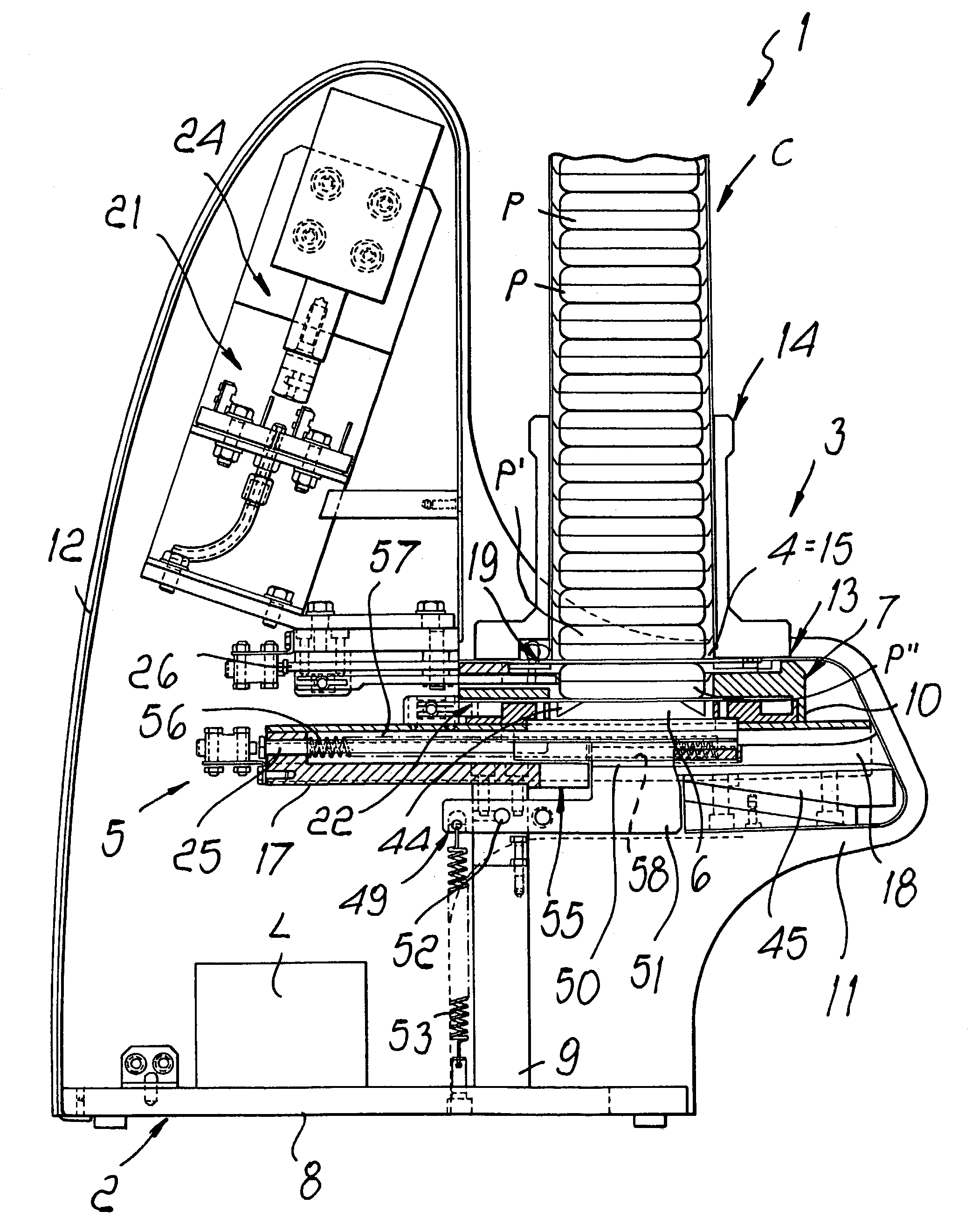 Dispenser of single-use portions of preparations for beverages, particularly coffee or the like