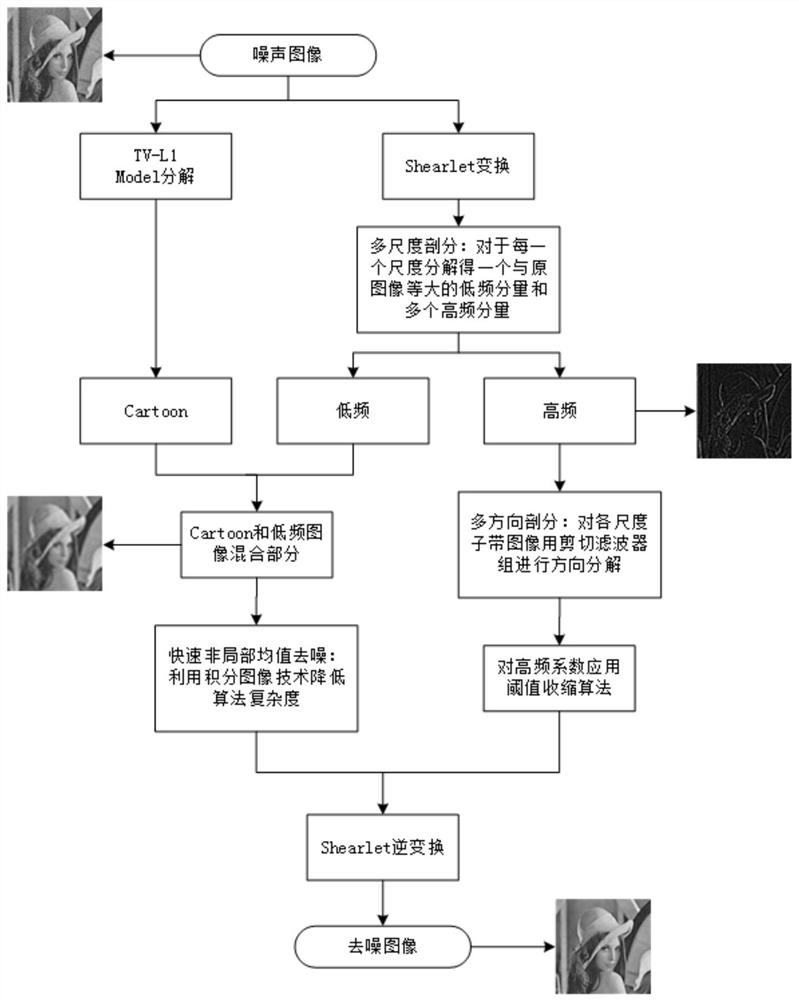 Shearlet Transform Method for Medical CT Image Denoising Based on Fast Nonlocal Mean and TV-L1 Model