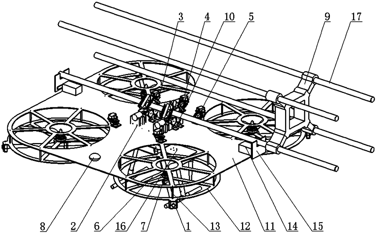 Embedded robot apparatus of unmanned aerial vehicle for multi-split high-voltage wire inspection and method