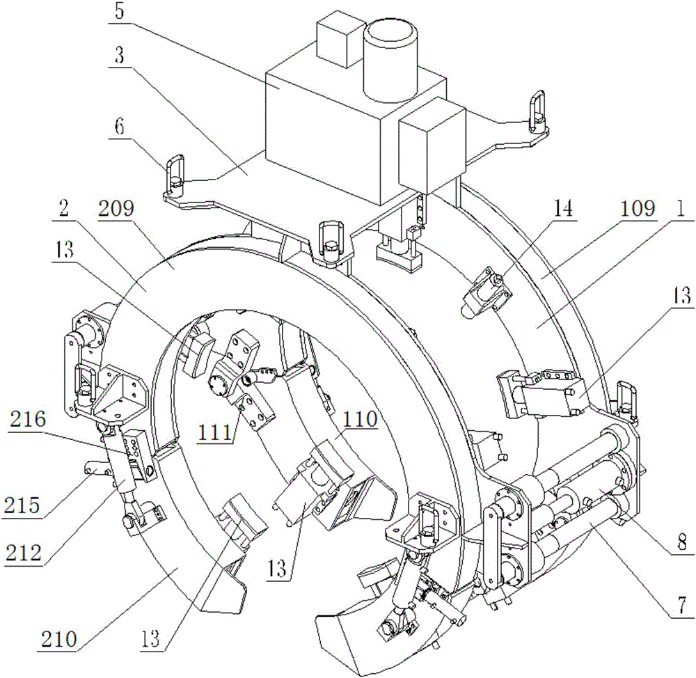 External opening aligning machine for pipelines