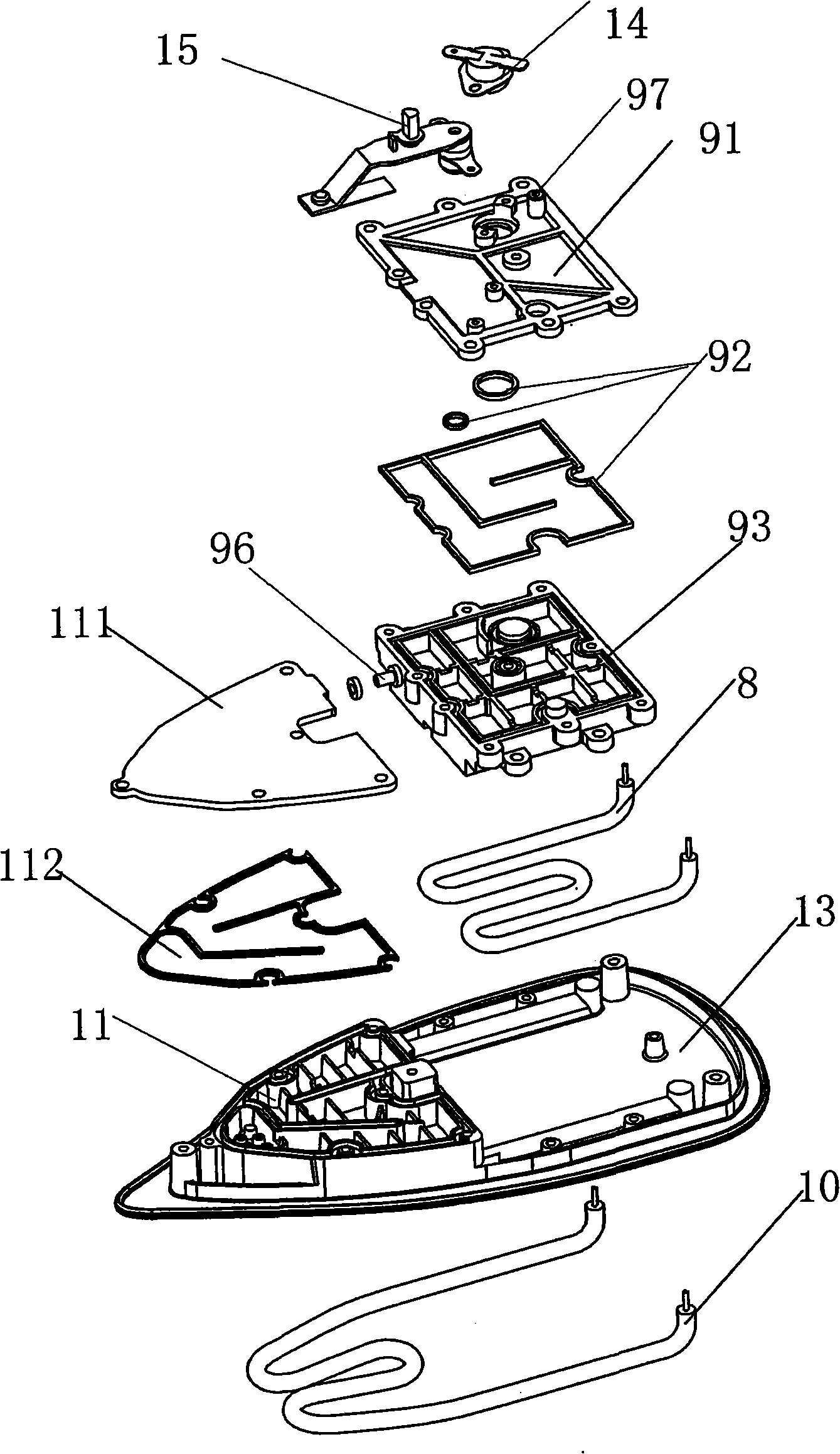 Secondary vaporizing integral electric steam iron