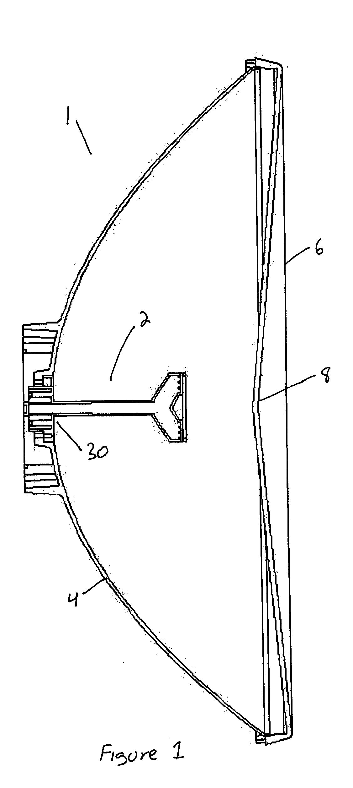 Reflector antenna with injection molded feed assembly