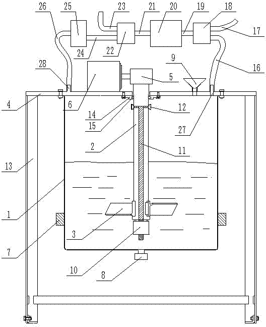 Sealed mixing tank wall washing device