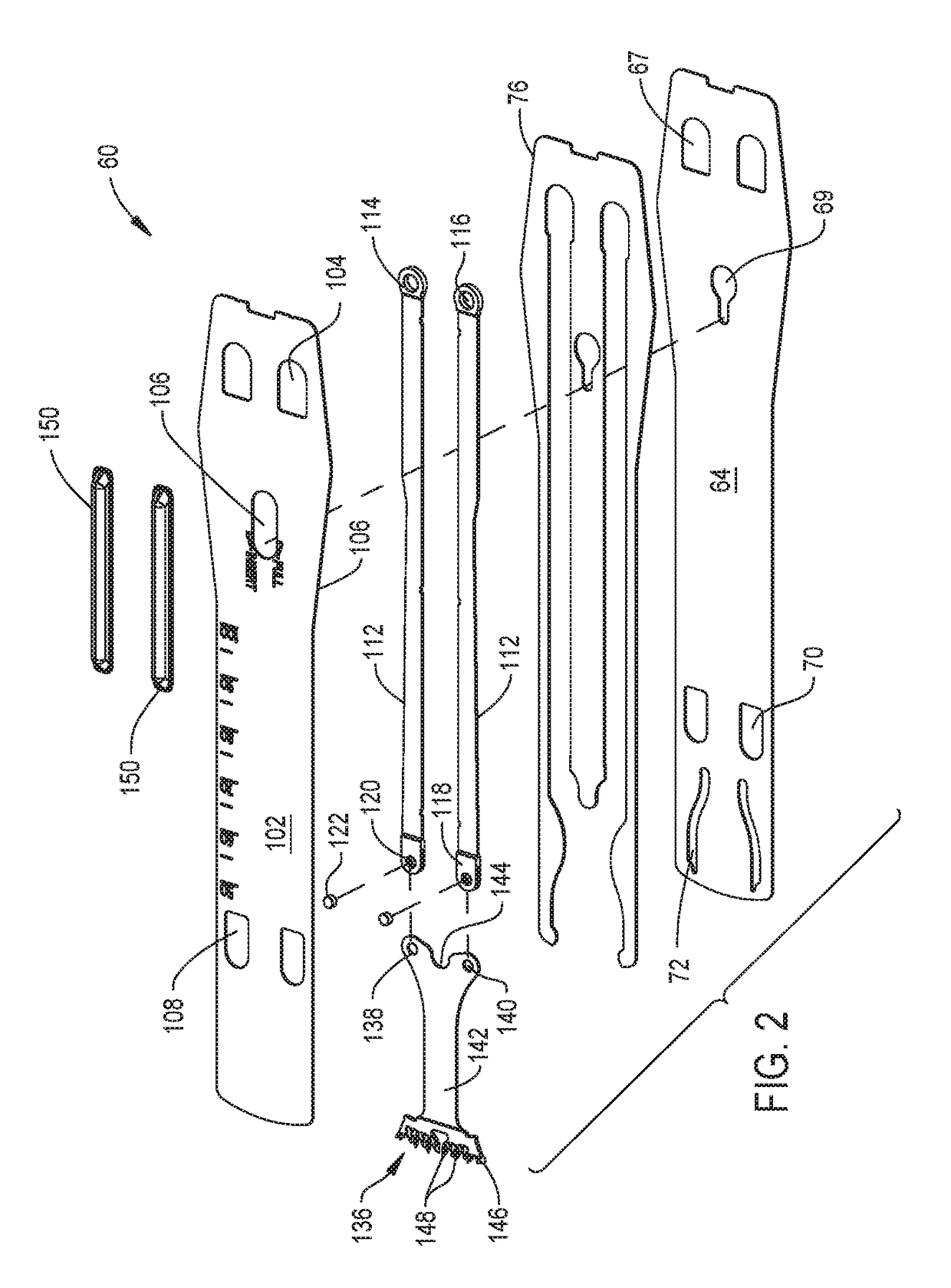 Surgical sagittal blade cartridge with a reinforced guide bar