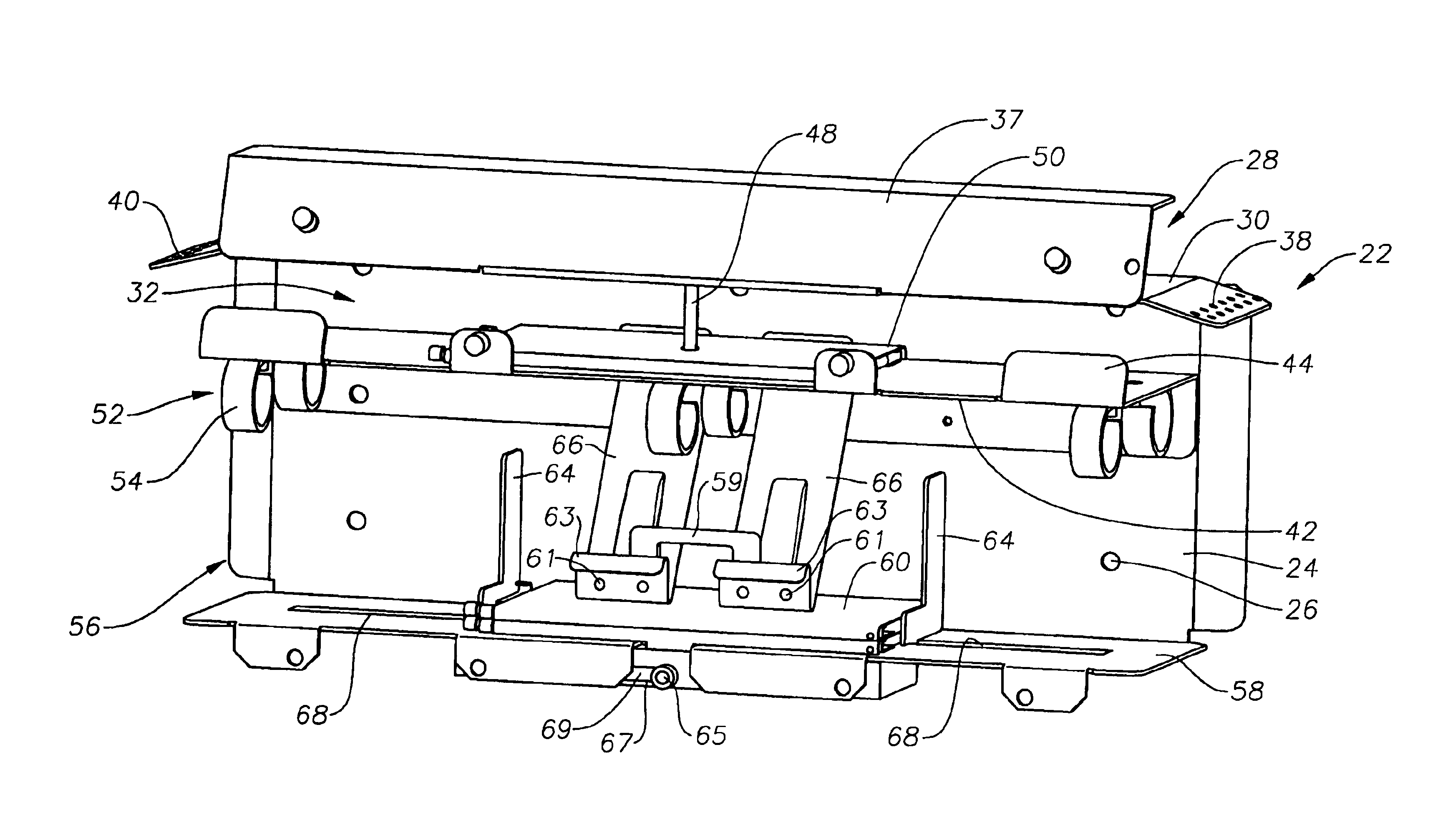 Fiber management frame for securely retaining optical fiber connection trays