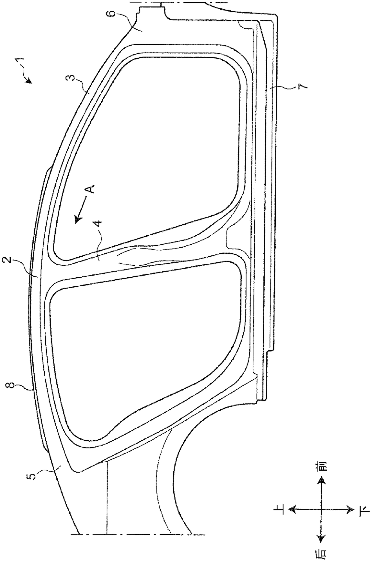 Upper vehicle-body structure of vehicle